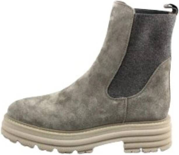 Alpe Grijze Suède Chelsea Boots voor Dames