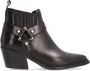 Alpe Zwarte Leren Cowboylaarzen oor Dames Black Dames - Thumbnail 1