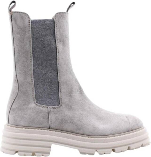Alpe Grijze Suède Chelsea Boots voor Dames - Foto 9