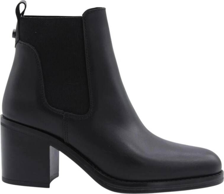 Alpe Zwarte Leren Dames Enkellaars Black
