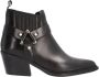 Alpe Zwarte Leren Cowboylaarzen oor Dames Black Dames - Thumbnail 4
