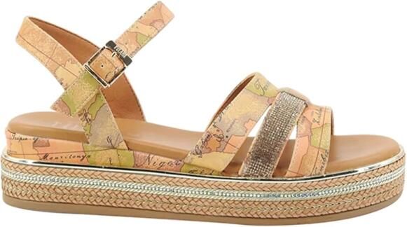 Alviero Martini 1a Classe Beige Geo Map Sandalen