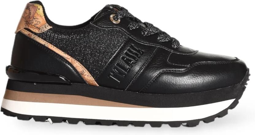 Alviero Martini 1a Classe Zwarte Geo Beige Synthetische Sneakers Black Dames