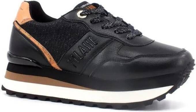 Alviero Martini 1a Classe Dames Sneakers Zwart Gekleurd Veters Slip-On