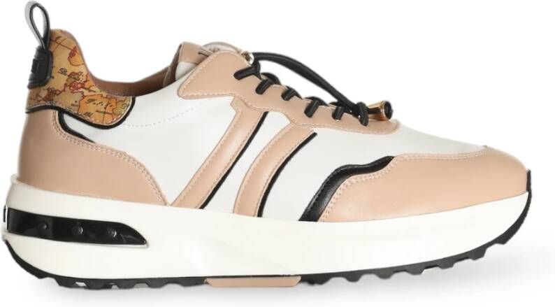 Alviero Martini 1a Classe Nude Sneakers met Geo Classic Print Beige Dames