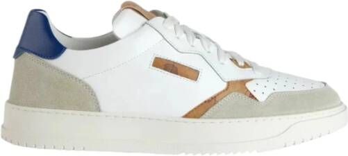 Alviero Martini 1a Classe Witte leren sneakers met Geo Classic print