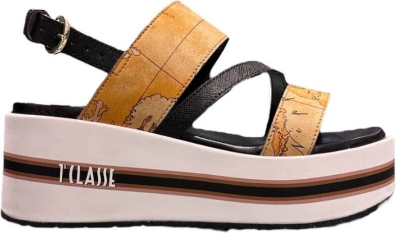 Alviero Martini 1a Classe Geo Classic Platform Sandaal voor Vrouwen Multicolor Dames