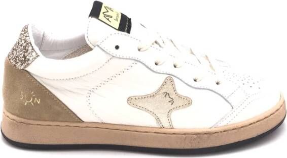 Ama Brand Retro Witte Leren Sneakers Sun