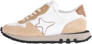 Ama Brand Italiaanse Leren Sneakers voor Mannen White Heren