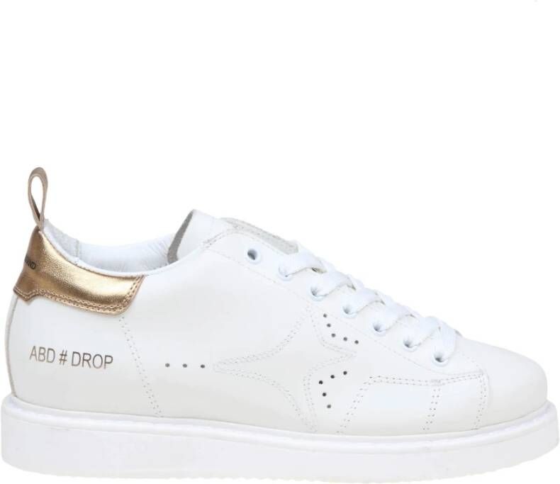 Ama Brand Wit en Goud Leren Sneakers White Dames