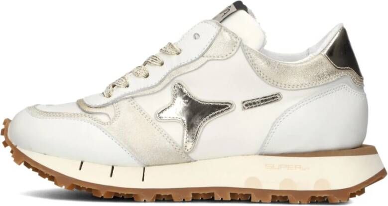 Ama Brand Witte Gouden Sneakers voor Vrouwen