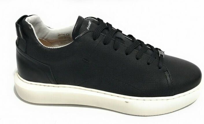 Ambitious Zwarte geperforeerde leren sneakers voor heren Black Heren