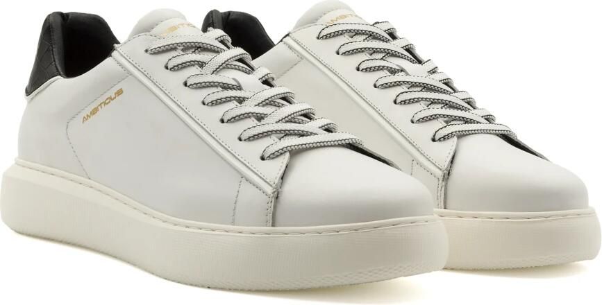 Ambitious Heren Sneaker van Wit Zwart Leer White