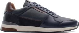 AMBITIOUS Slow Sneakers Heren Leren Sneaker Blauw