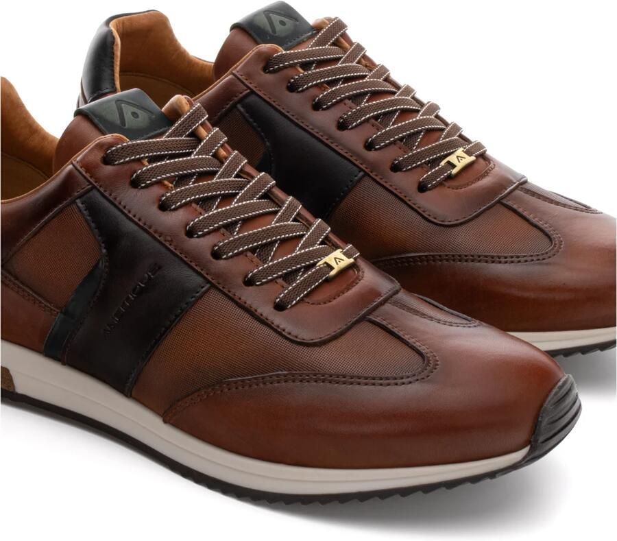 Ambitious Cognac Combi Leren Hardloopsneaker Brown Heren - Foto 3