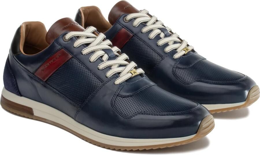 AMBITIOUS Slow Sneakers Leren Sneaker Heren Blauw - Foto 3