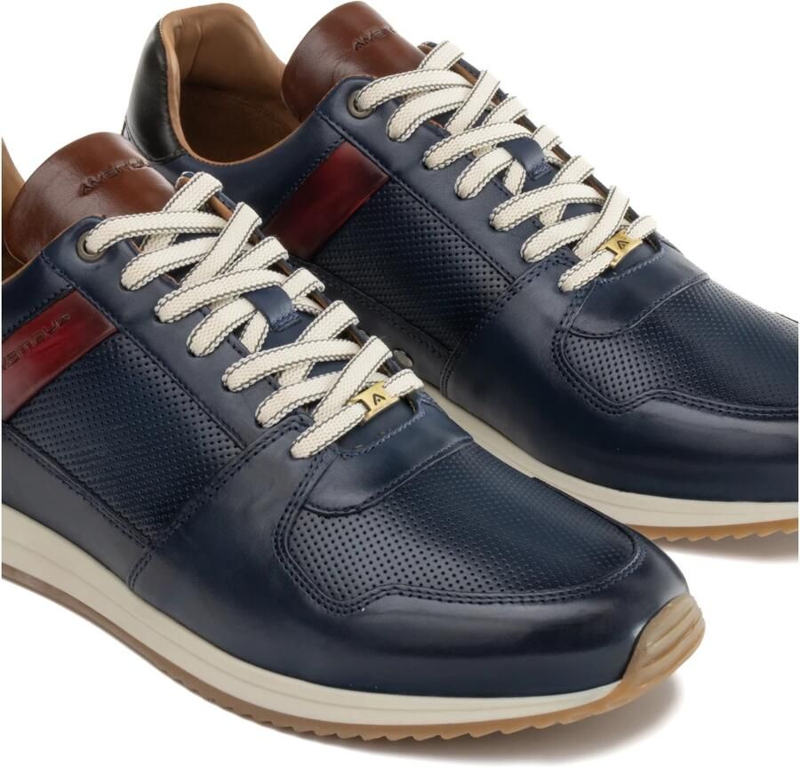 AMBITIOUS Slow Sneakers Leren Sneaker Heren Blauw - Foto 2