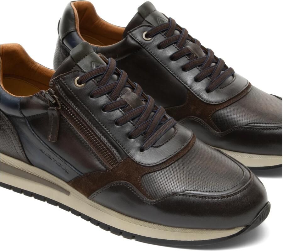 Ambitious Casual-Sportieve Sneakers met Metalen Rits Black Heren - Foto 2