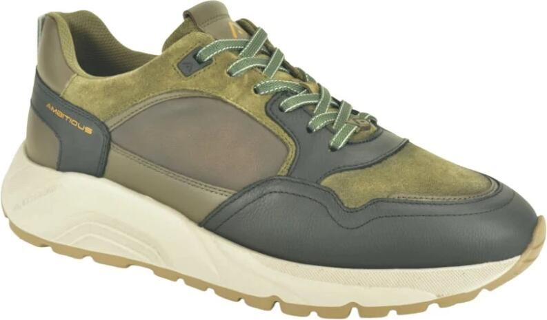 Ambitious Stijlvolle Runner in Zwart en Khaki