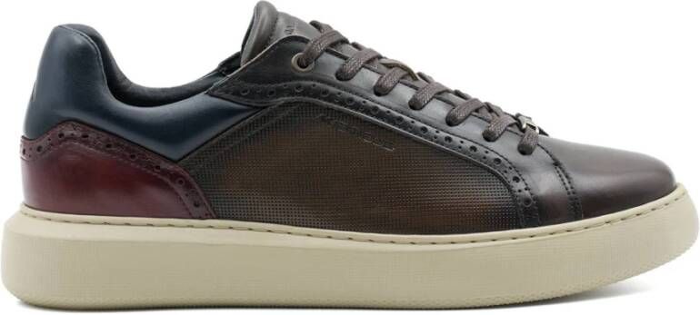Ambitious Bruine Leren Sneakers met Blauwe en Bruine Accenten Brown Heren - Foto 2