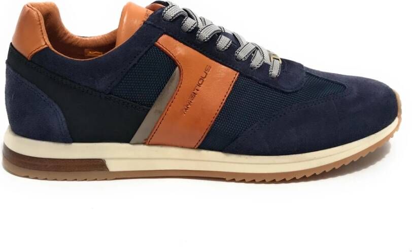 Ambitious Marineblauwe Suède Hardloopschoen Blauw Heren