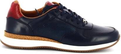Ambitious Men s lederen sneakers Blauw Heren