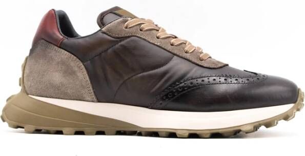 Ambitious Heren hardloopschoen in zwart leer nylon Black Heren