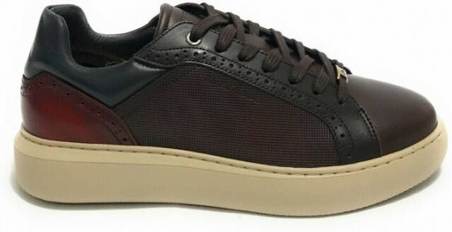 Ambitious Bruine Leren Sneakers met Blauwe en Bruine Accenten Brown Heren - Foto 5