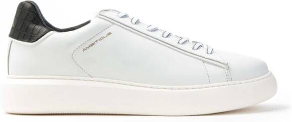 Ambitious Heren Sneaker van Wit Zwart Leer White Heren