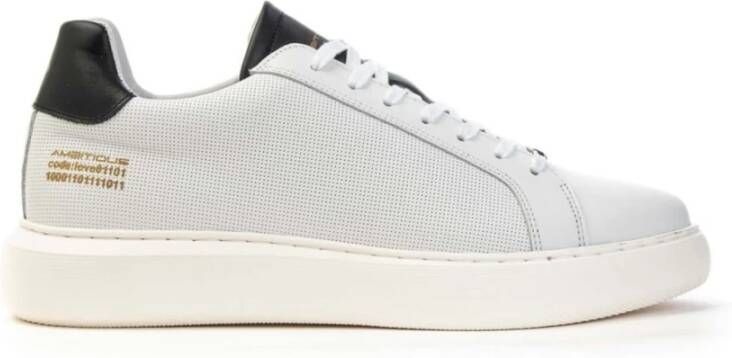 Ambitious Witte Leren Hoge Sneakers White Heren