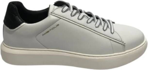 Ambitious Heren Sneaker van Wit Zwart Leer White Heren