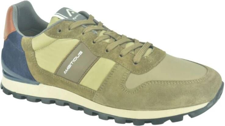 Ambitious Taupe Combi Sport. Loper sneakers Bruin Heren