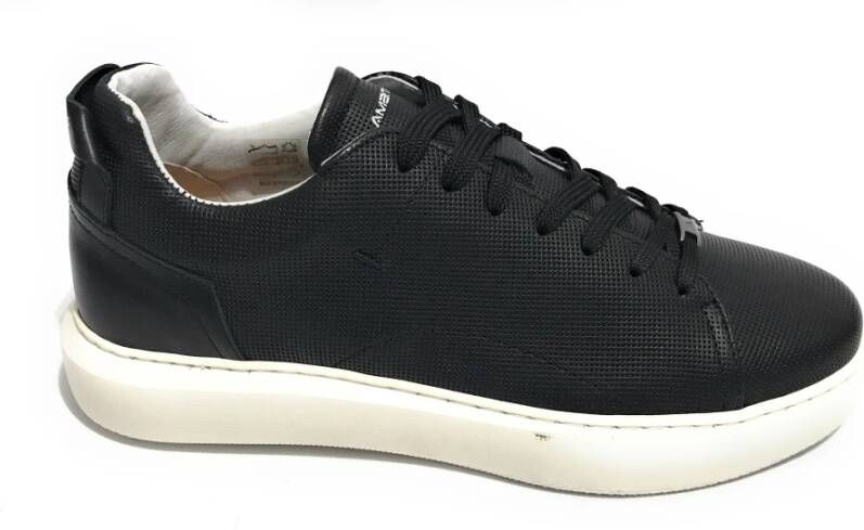 Ambitious Zwarte geperforeerde leren sneakers voor heren Zwart Heren