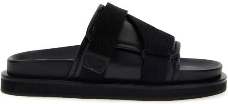 Ambush Leren sandalen met klittenbandsluiting Black Heren