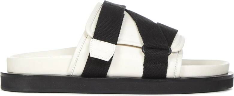 Ambush Tweekleurige leer- en nylon slippers Zwart Heren