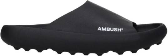Ambush Zwarte katoenen slippers met zijlogo