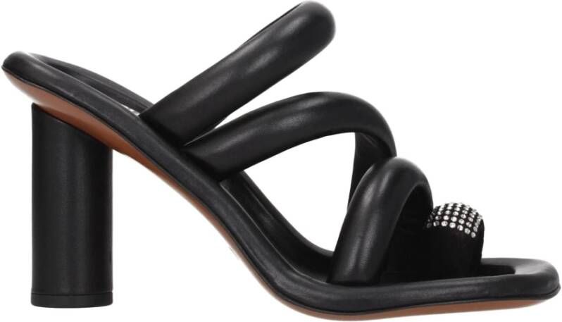 Ambush Zwarte leren Rhinestone Sandaal