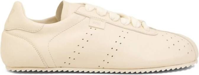 Ami Paris Ivory Silk Nylon Sneakers