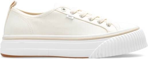 Ami Paris Crème Canvas Sneakers Stijlvol en Trendy Beige