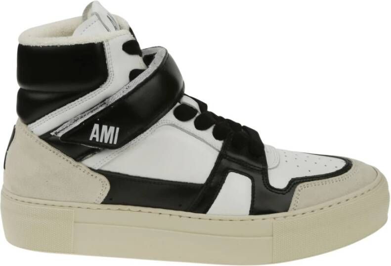 Ami Paris Urban High-Top Sneakers in Wit Multikleur Leer Multicolor