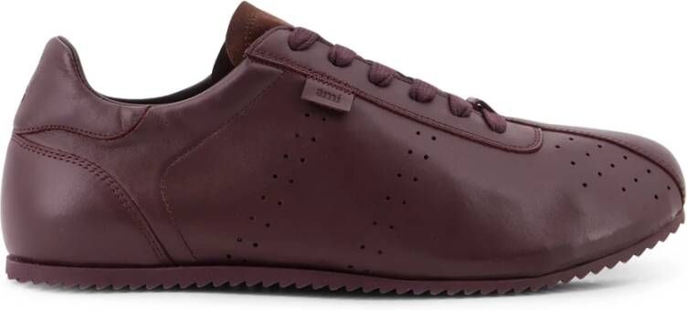 Ami Paris Suède Veterschoenen Leren Rubberen Zool