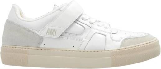 Ami Paris ADC Low Sneakers Leren en Suède Combinatie White Heren