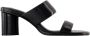 Ami Paris Zwarte Leren Blokhak Sandalen - Thumbnail 1