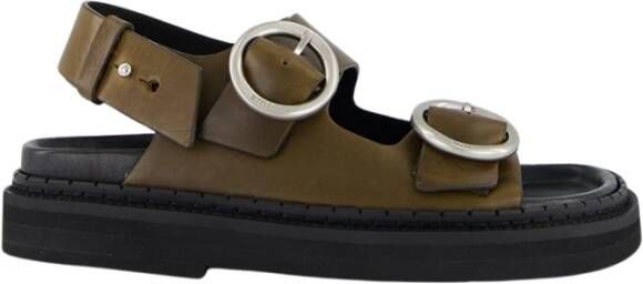 Ami Paris Zwarte Olijf Leren Sandalen - Foto 2