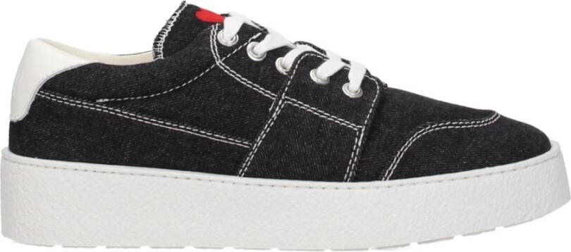 Ami Paris Zwarte stoffen sneakers met middelhak