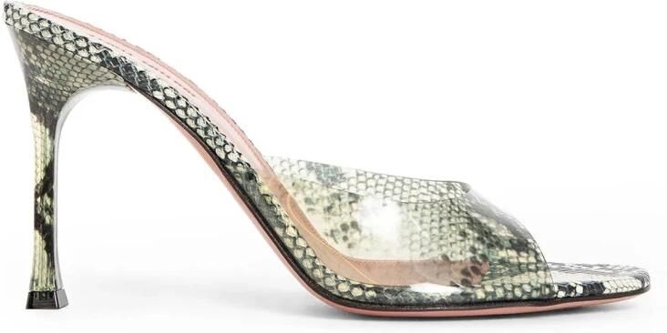 Amina Muaddi Groene Slange Sandalen voor Vrouwen