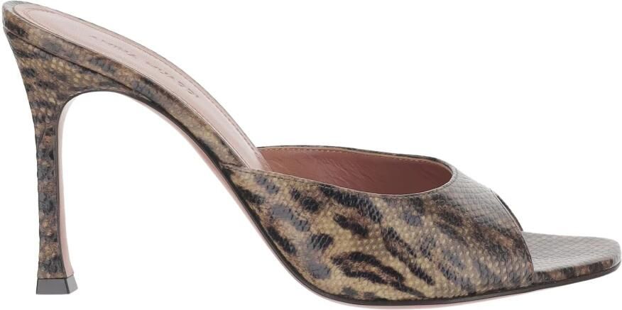 Amina Muaddi Alexa Slipper 95 Leopard Mesh