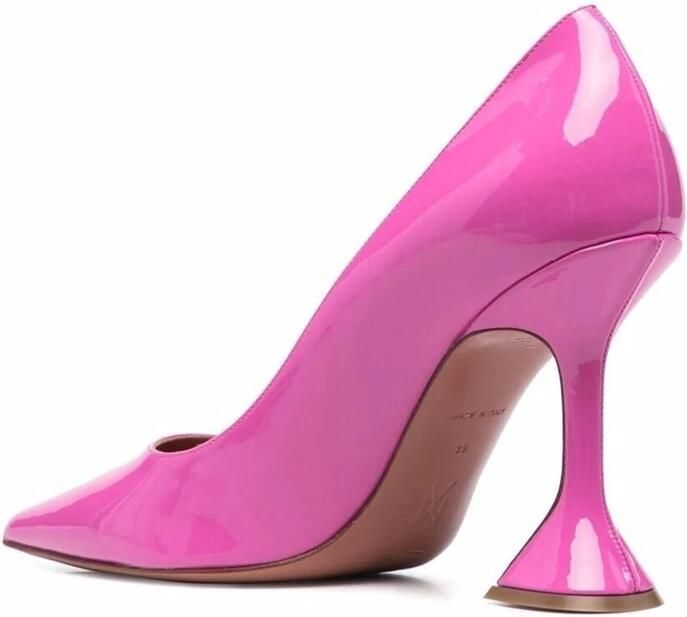 Amina Muaddi Lakleren Pumps met Puntige Neus Pink Dames - Foto 2