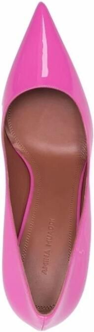 Amina Muaddi Lakleren Pumps met Puntige Neus Pink Dames - Foto 1