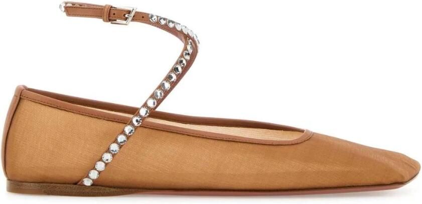 Amina Muaddi Ballerina's met versierde enkelband
